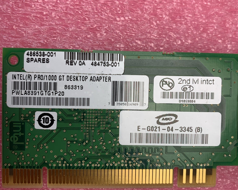 Intel PRO/1000 GT Desktop Adapter Network Interface Card PWLA8391GT - Lot of 4