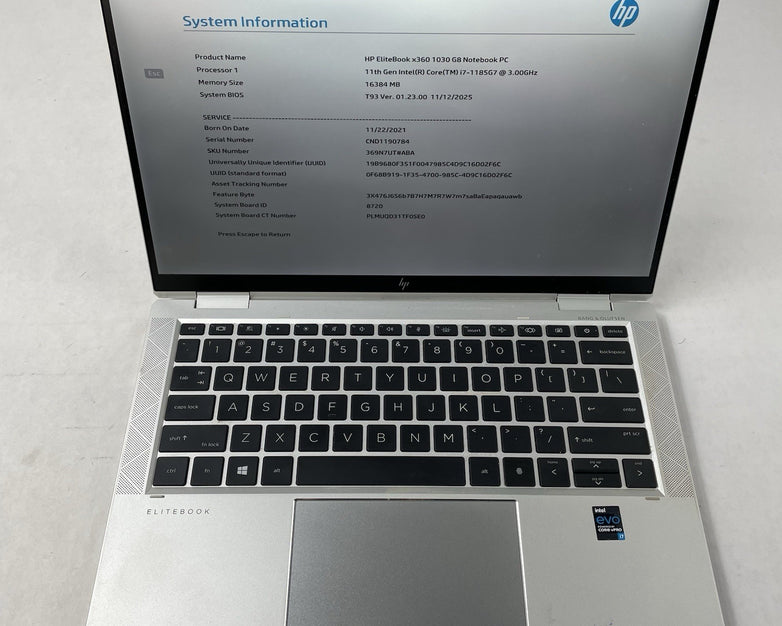 HP EliteBook x360 1030 G8 13.3" i7-1185G7 3.0GHz 16GB RAM No SSD/AC/OS/Batt-READ