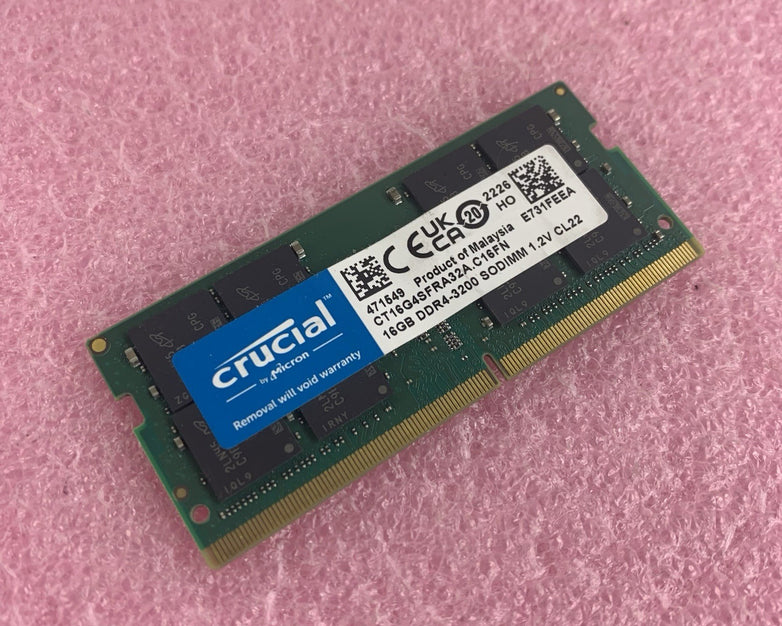 Crucial CT16G4SFRA32A.C16FN 16 GB DDR4-3200 SO-DIMM Laptop Ram Memory