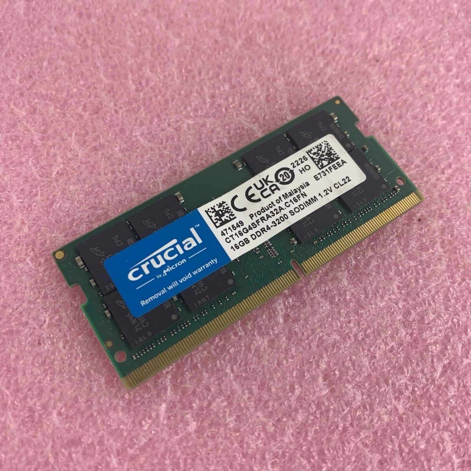 Crucial CT16G4SFRA32A.C16FN 16 GB DDR4-3200 SO-DIMM Laptop Ram Memory0
