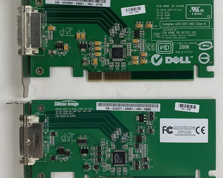 Dell 0KH276 E-G900-04-2600(B) Sil 1364A ADD2-N GPU Short Bracket (Lot of 2)