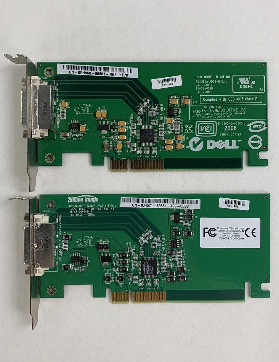 Dell 0KH276 E-G900-04-2600(B) Sil 1364A ADD2-N GPU Short Bracket (Lot of 2)