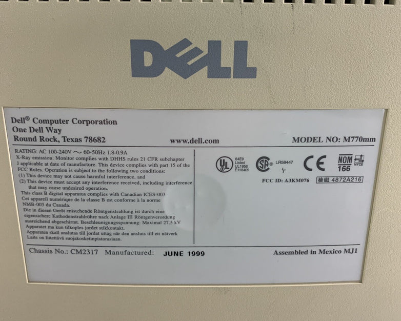 Dell M770mm 17" 1280x1024 CRT VGA Color Computer Monitor Retro Gaming Grade B