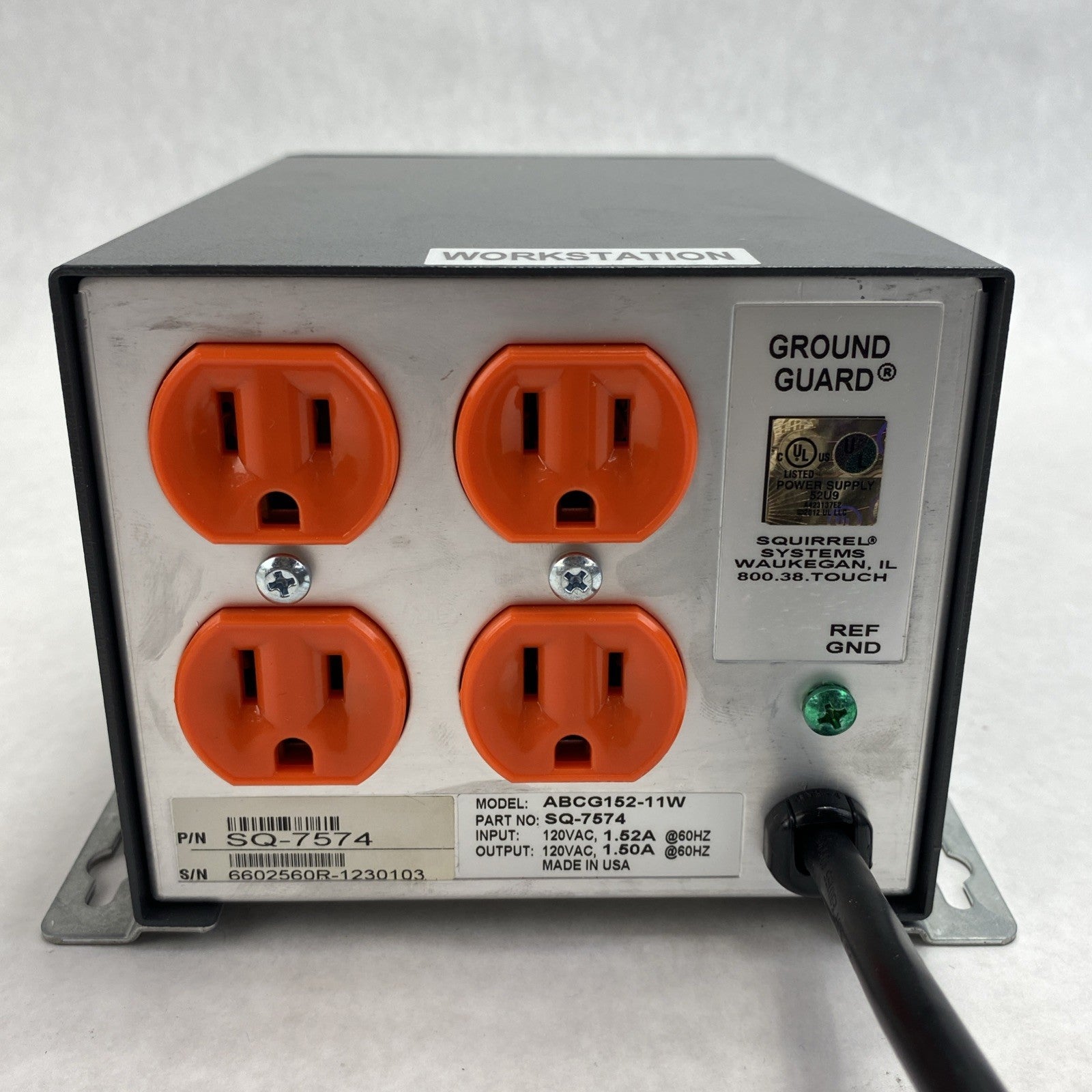 Squirrel Systems ABCG152-11W P/N SQ-7574 Powervar Ground Guard - Tested8