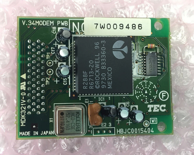 TEC V.34 Modem PWB 7W009486  HBJC0015404  MDK321V-0   Untested