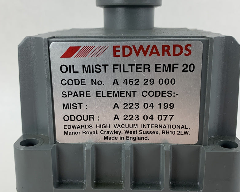 Edwards EMF20 Vacuum Pumps Vacuum Oil Mist Filter & Odor Filter Element Drained
