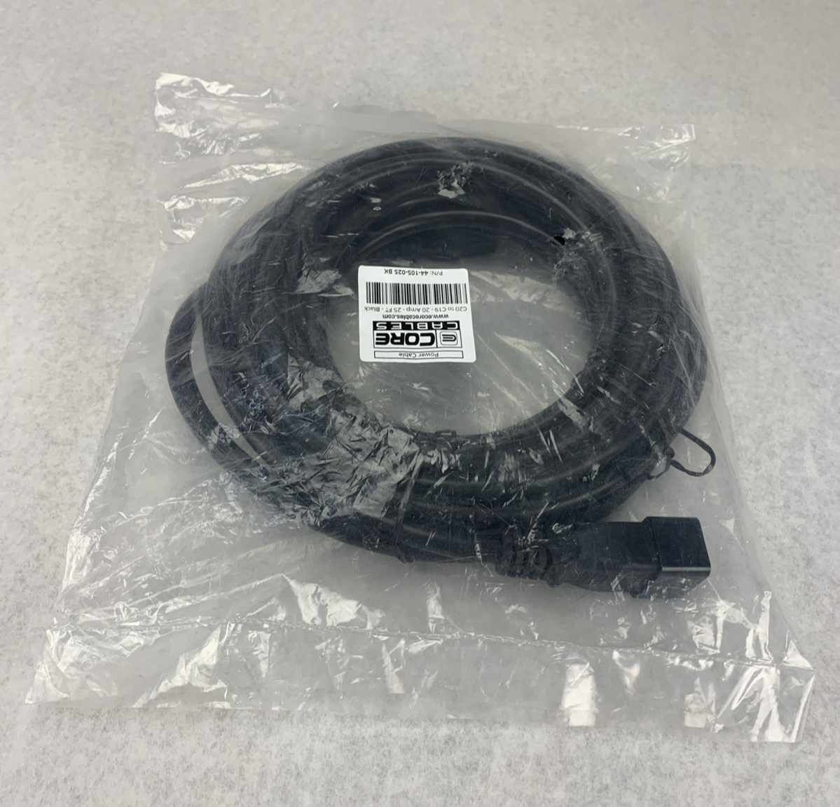 E Core Cables 44-105-025 BK C20 to C19 20Amp 25ft Black Power Cable5