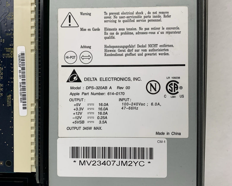 Apple Xserve G4 M8627LL/A PowerPC 7455 1.0 GHz G4 256 MB Ram No OS No HDD