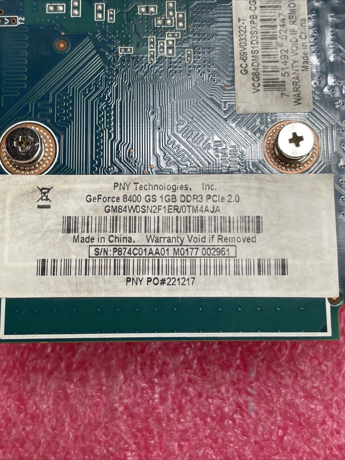 PNY GeForce 8400 GS 1GB DDR3 PCIe Grapics Card