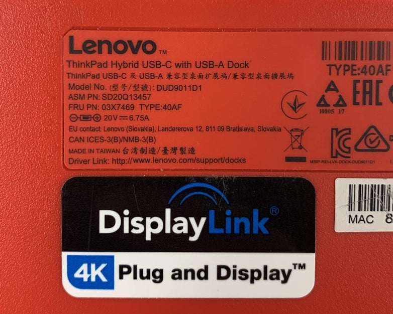 Lenovo ThinkPad DUD9011D1 Hybrid USB-C With USB-A Dock