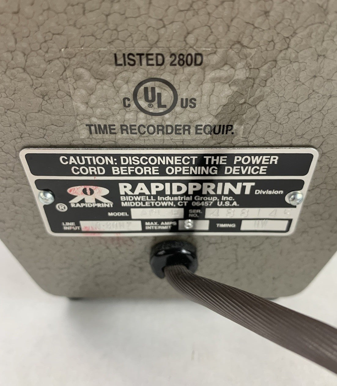 RapidPrint ARL-E Automatic Time Recorder Stamp w/ Key