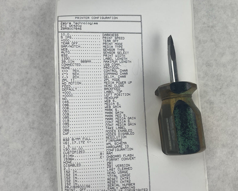 Zebra GK420d GK42-202210-000 Thermal Label Printer Tested 159pgc No Power Supply