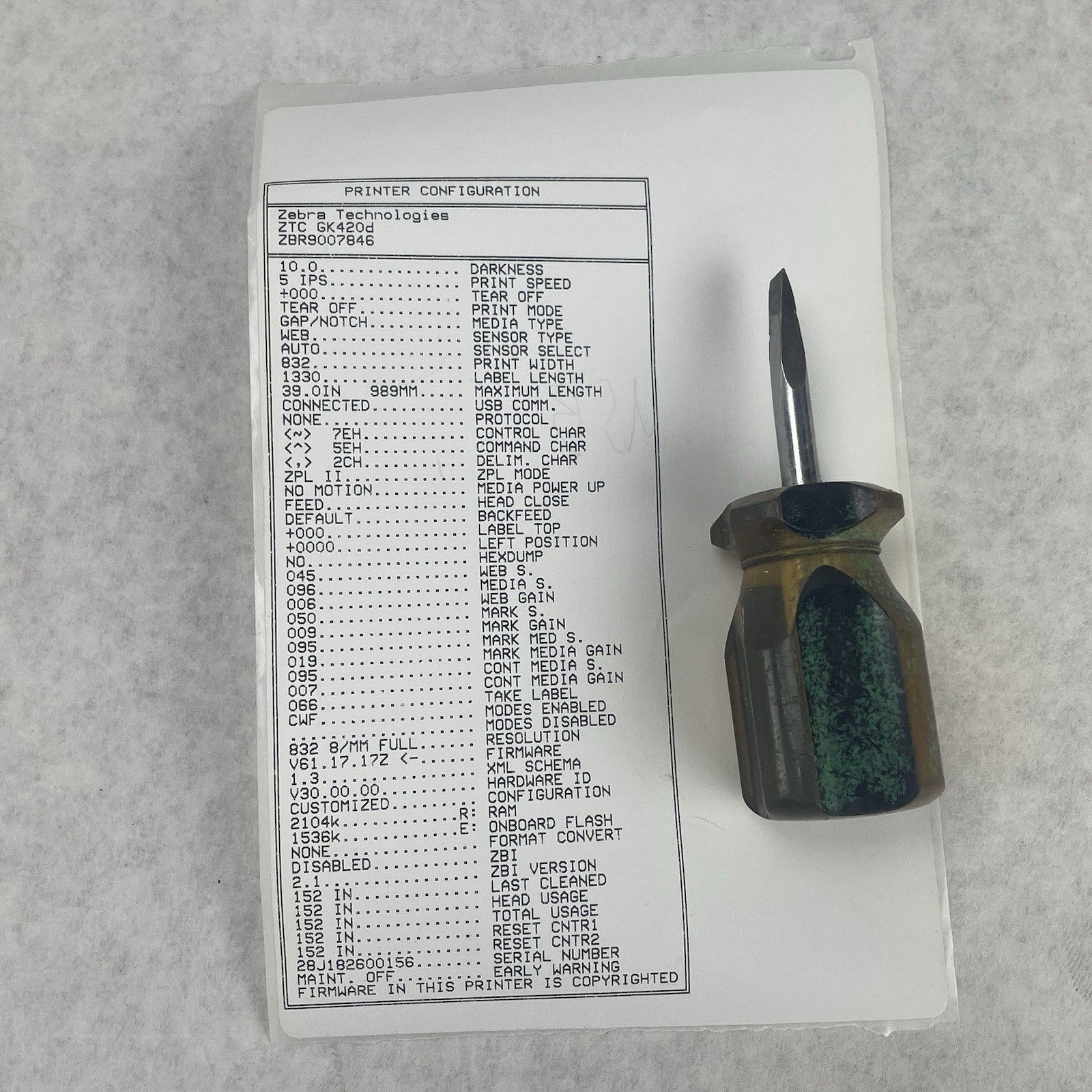 Zebra GK420d GK42-202210-000 Thermal Label Printer Tested 159pgc No Power Supply9