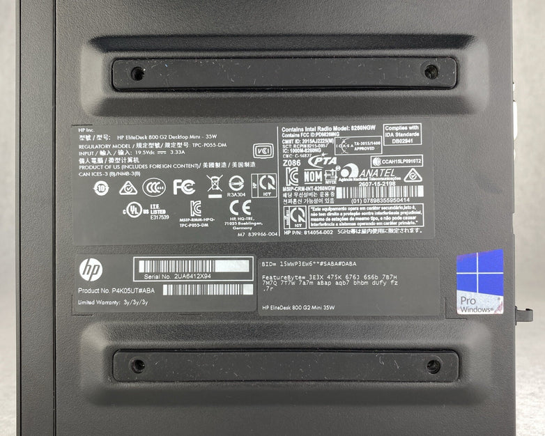 HP EliteDesk 800 G2 Mini 35w 4 Core i5-6500T 2.50GHz 8GB RAM WiFi No HDD OS READ