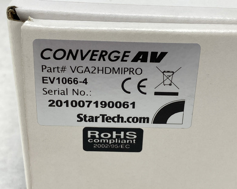 StarTech VGA2HDMIPRO ConvergeAV VGA To HDMI AV Converter/Scaler - With Cables