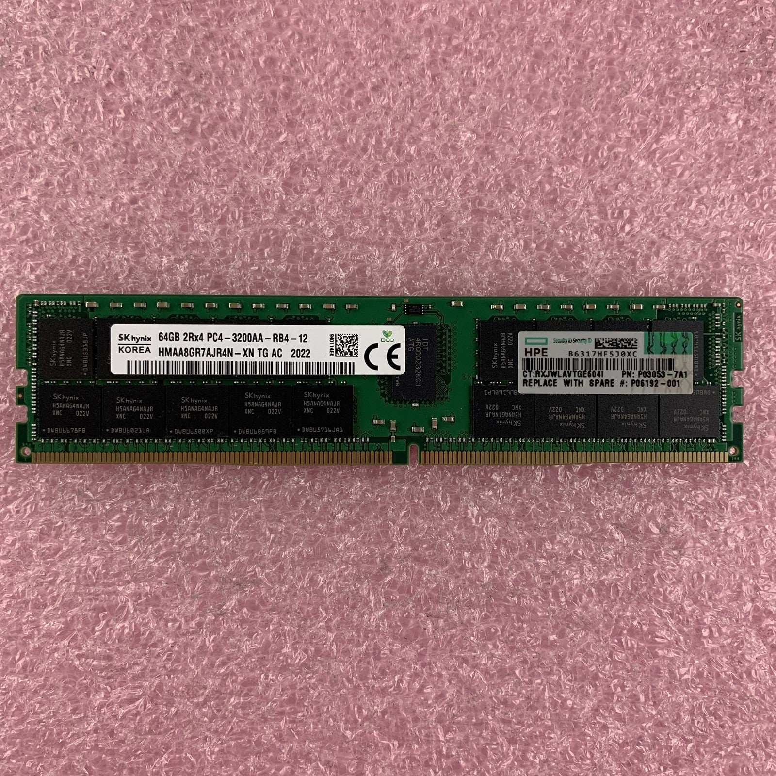 SK Hynix HMAA8GR7AJR4N-XN 64 GB Ram Memory PC4-3200AA 288-Pin DDR4 RDIMM