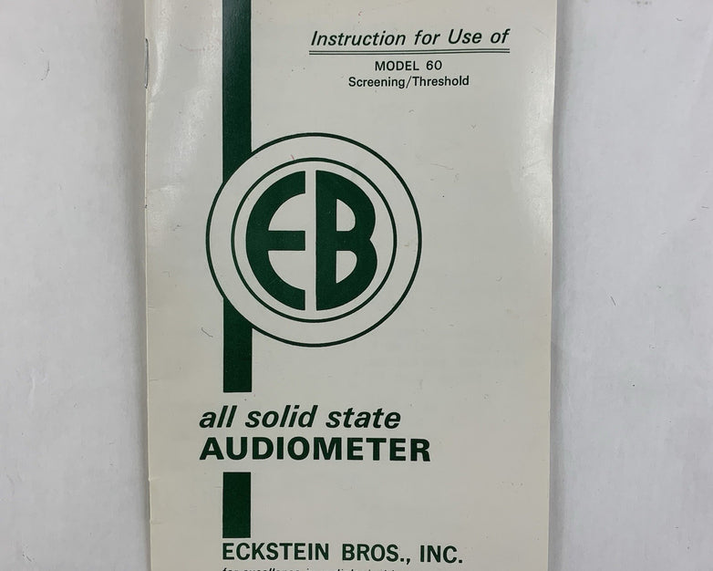Eckstein Bros. Model 60 Miniature Audiometer Screening/Threshold - Tested