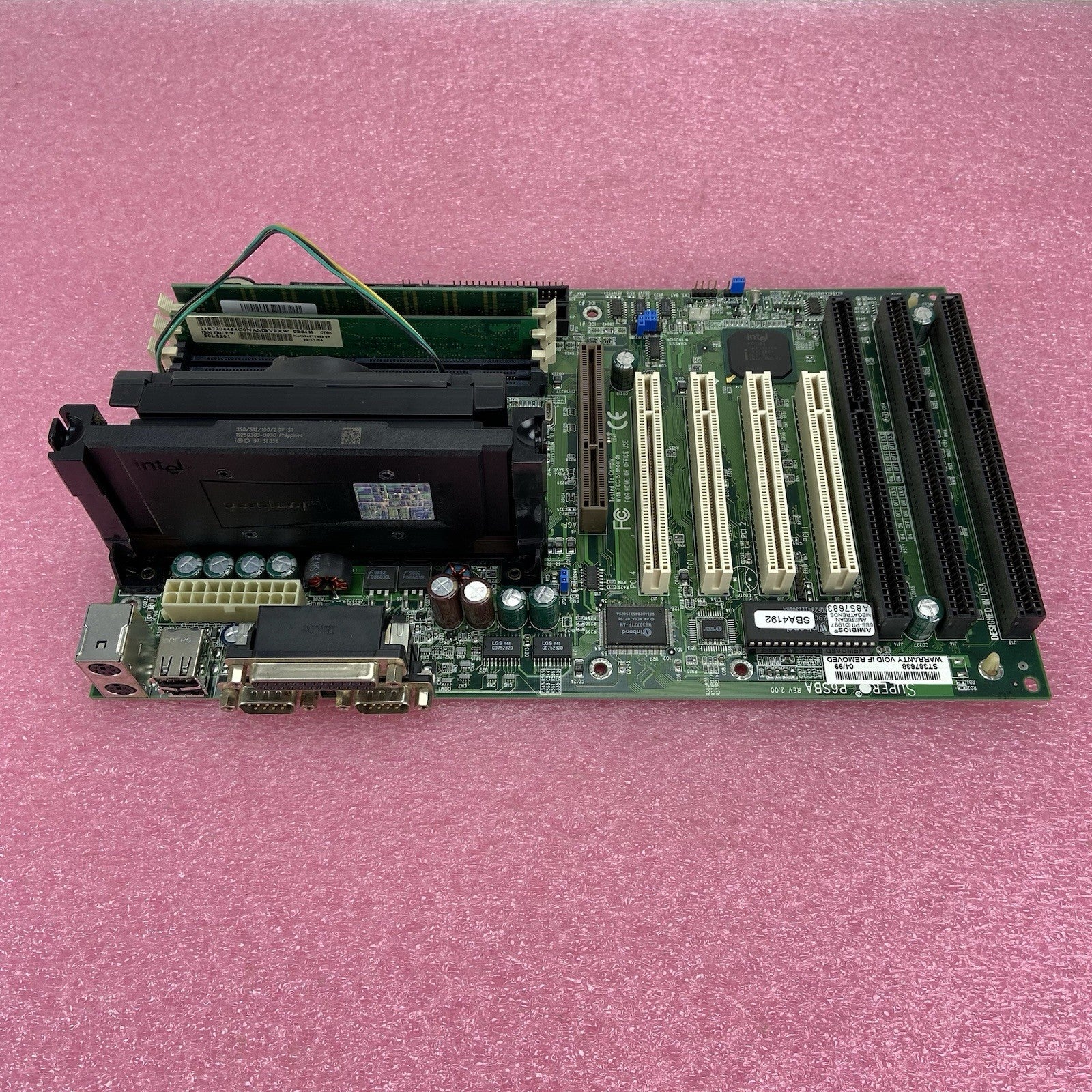 SuperMicro P6SBA V2 Motherboard Intel Pentium II 350MHz 96MB4