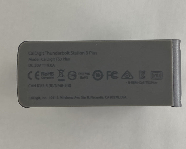 CalDigit TS3 Plus Thunderbolt 3 Docking Station 3 Plus No Ac Adapter or Cords