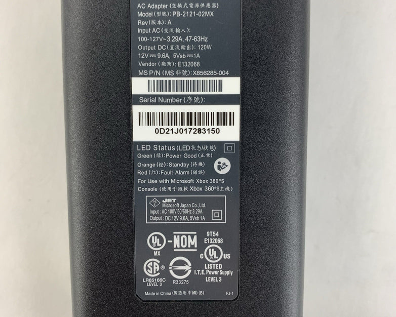 Microsoft PB-2121-02MX AC Adapter for Xbox 360 - No Power Cord - Untested