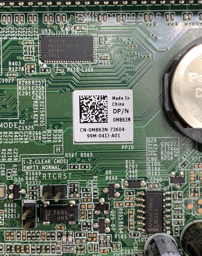 Dell Optiplex 760 M863N Motherboard Intel Core 2 Duo E7500 2.93GHz 2GB RAM