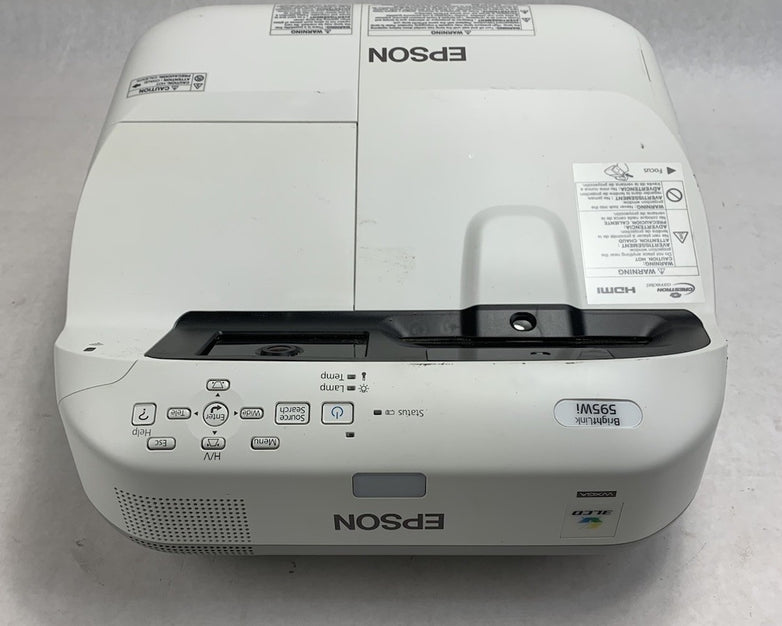 Epson BrightLink 595Wi H599A LCD Projector 14 Lamp Hours - No Remote Loud Fan