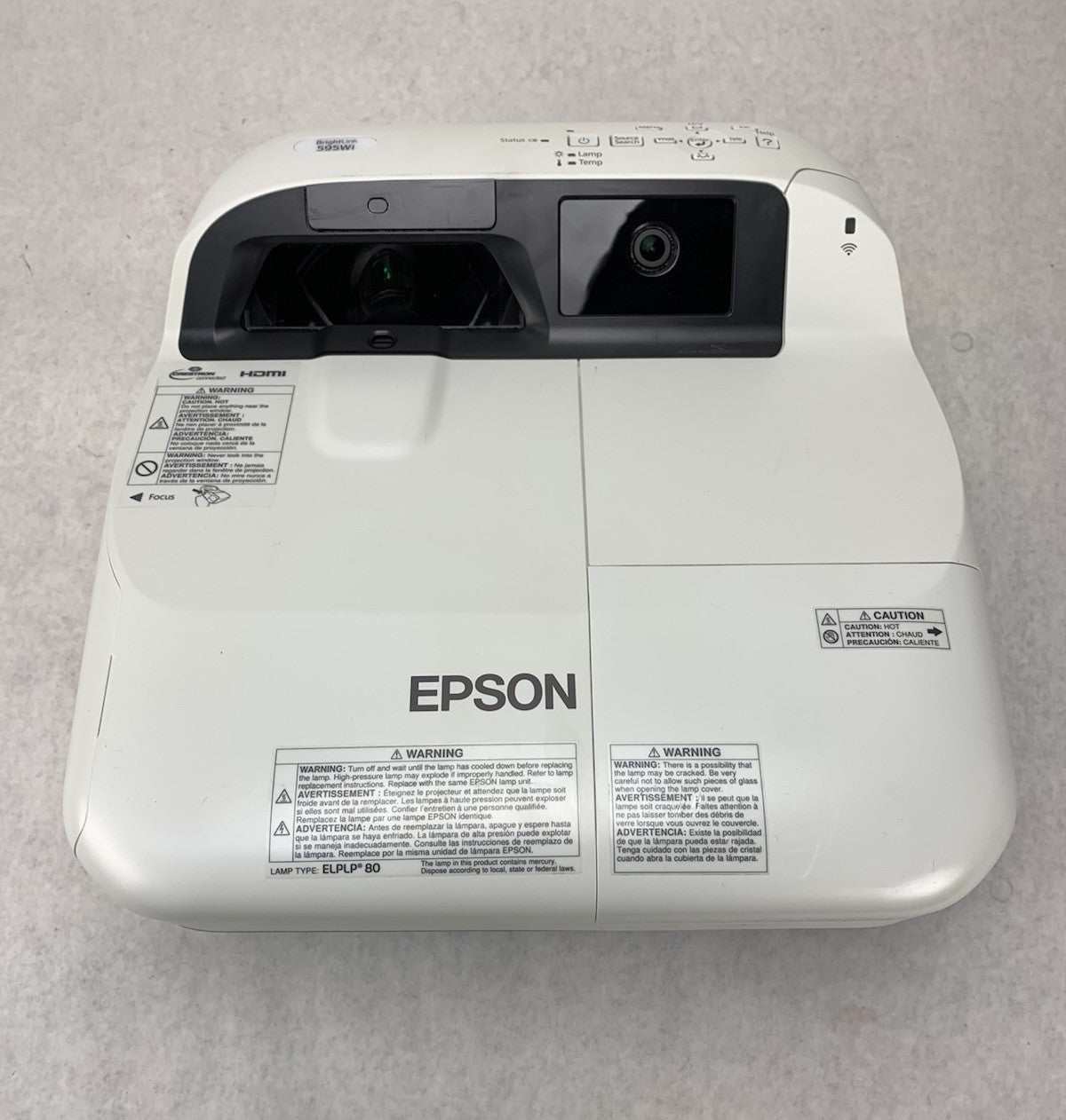 Epson H599A BrightLink 595Wi LCD Lamp Projector 814 Lamp Hours No Remote5