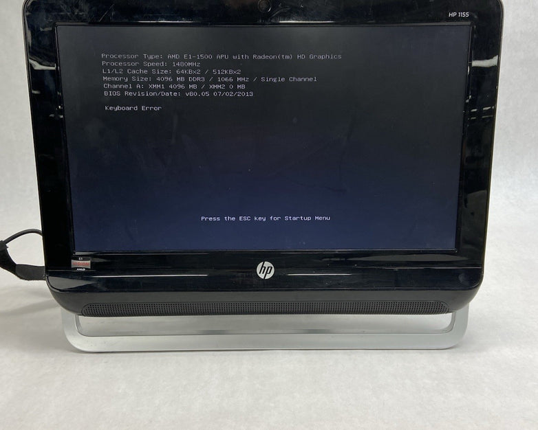 HP 1155 18.5" AIO AMD E1-1500 1.48GHz 4GB RAM No HDD No OS