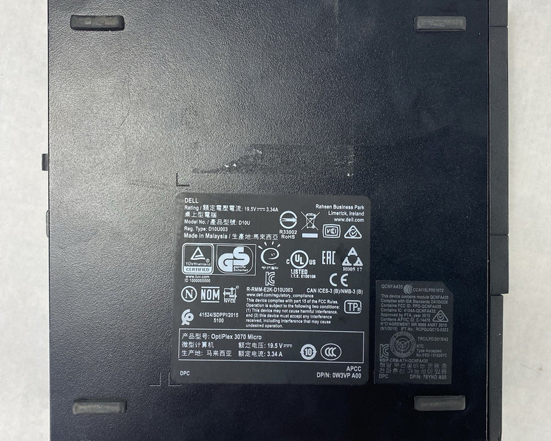 Dell OptiPlex 3070 Micro Intel Core i5-9500T 2.2GHz 8GB RAM No HDD OS Power Cord