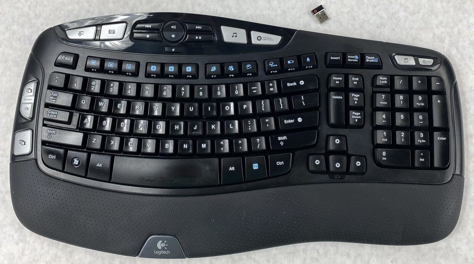 Logitech K350 Black Wave Unifying Wireless Keyboard with UNIFYING USB Dongle