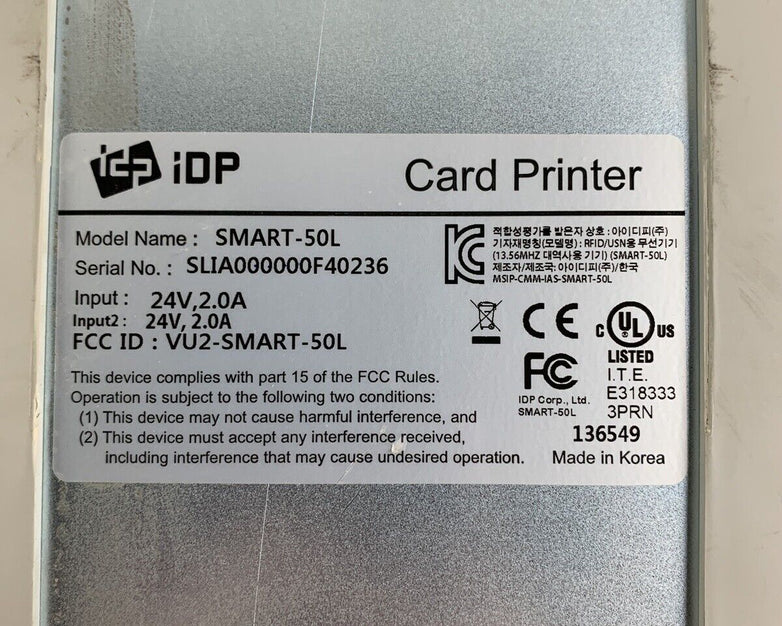 IDP SMART-50 L Thermal Professional ID Card Printer Tested W/ Laminator Issues