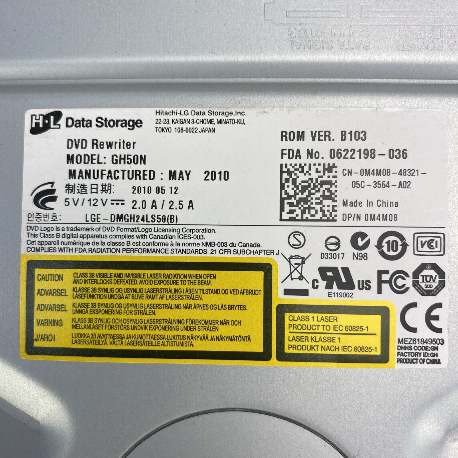 DVD-CD Rewritable Drive Model GH50N DP/N 0M4M08 Lot Of 3