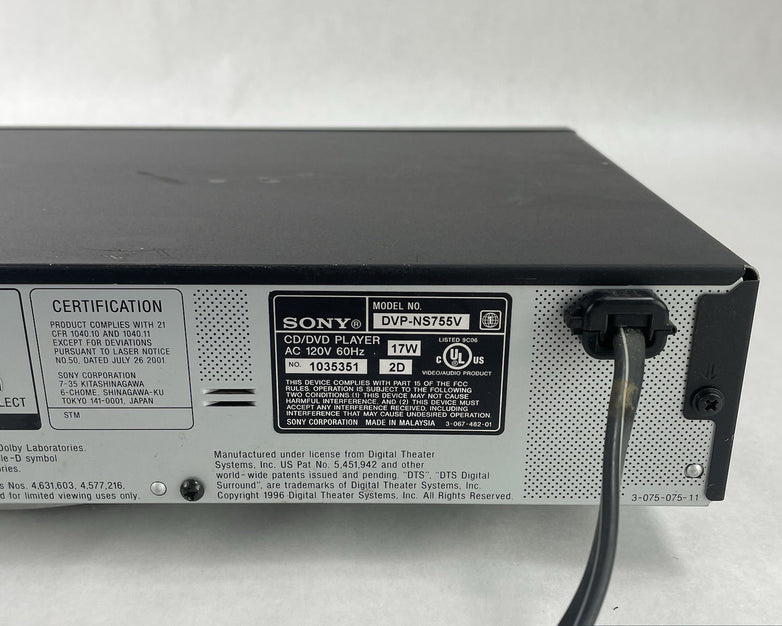 Sony DVP-NS755V DVD CD Player - Tested
