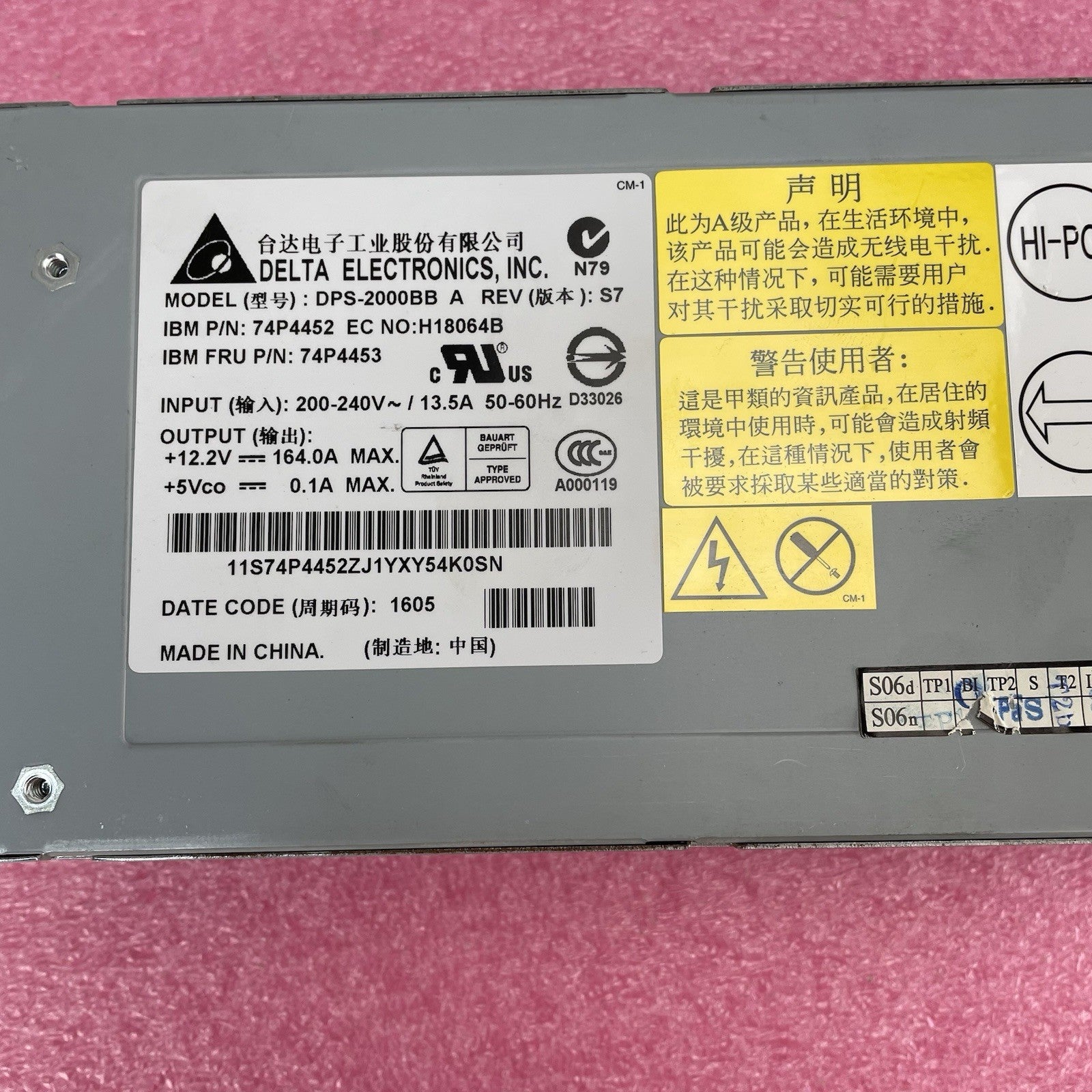 IBM Delta DPS-2000BB 200-240V 50-60HZ Power Supply Power Tested