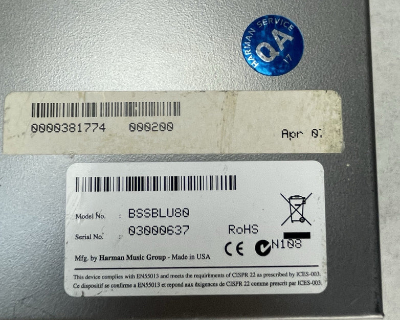 BSS Soundweb London BLU-80 Signal Processor - Tested