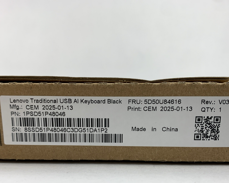 Lenovo 1PSD51P48046 Traditional Black USB AI Keyboard Untested   Lot of 10