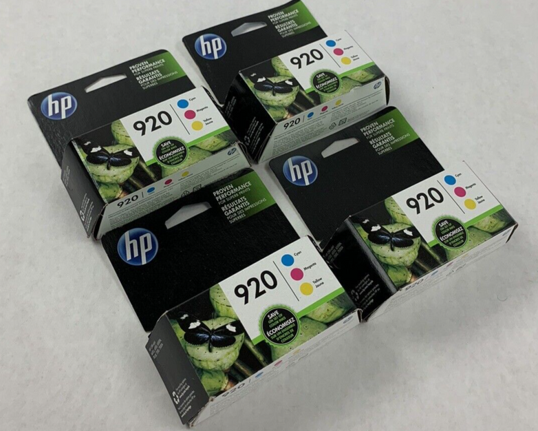 HP N9H55FN 920 Ink Cartridges Cyan Magenta Yellow EXP Oct. 2019 (Lot of 4)