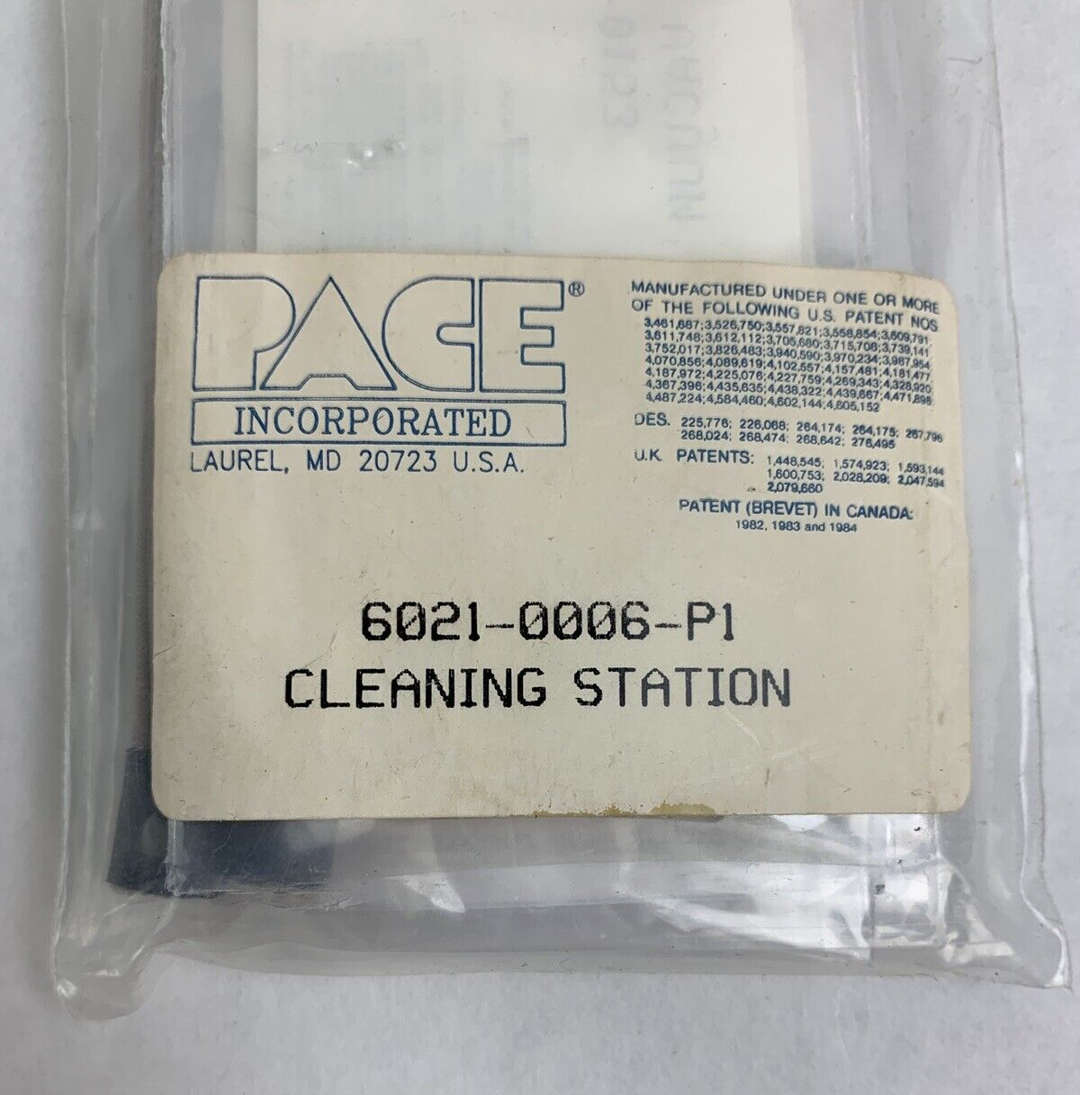 Pace Incorporated 6021-0006-P1 Cleaning Station New