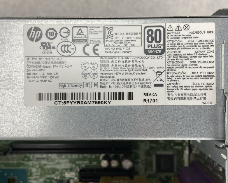 HP ProDesk 600 G3 SFF Intel Core i5-6500 3.2GHz 8GB RAM No HDD/OS Bad Front USB