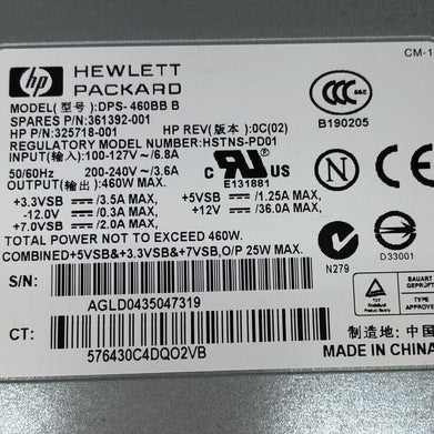 Hewlett Packard HP DPS-460BB B Power Supply