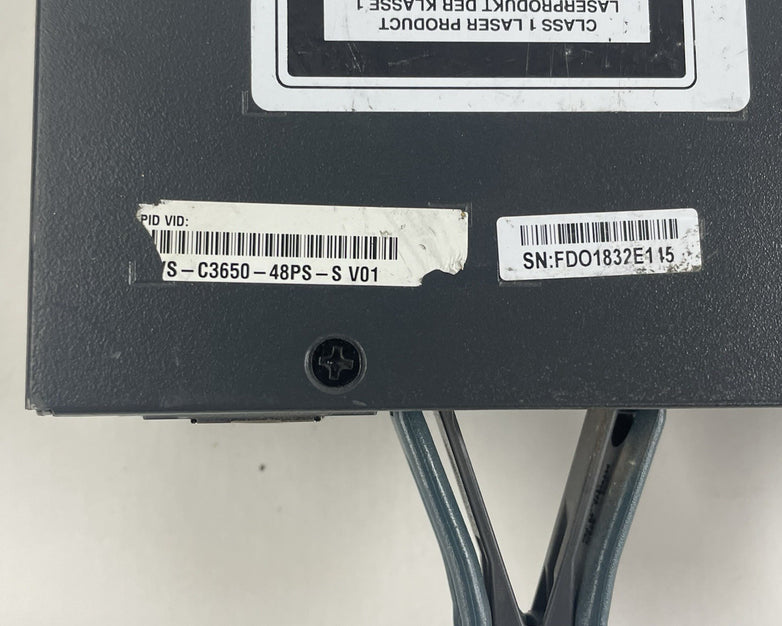 Cisco WS-C3650-48PS-S V01 Tested & Reset 2X PSU