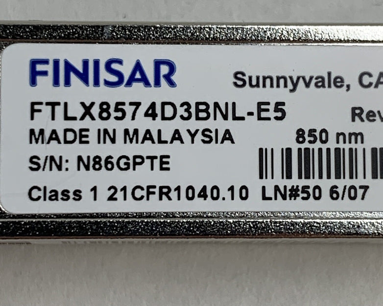 Finisar FTLX8574D3BNL-E5 10G BASE-SR LC 850 NM 1310ft SFP+ - Open Box Lot Of 4