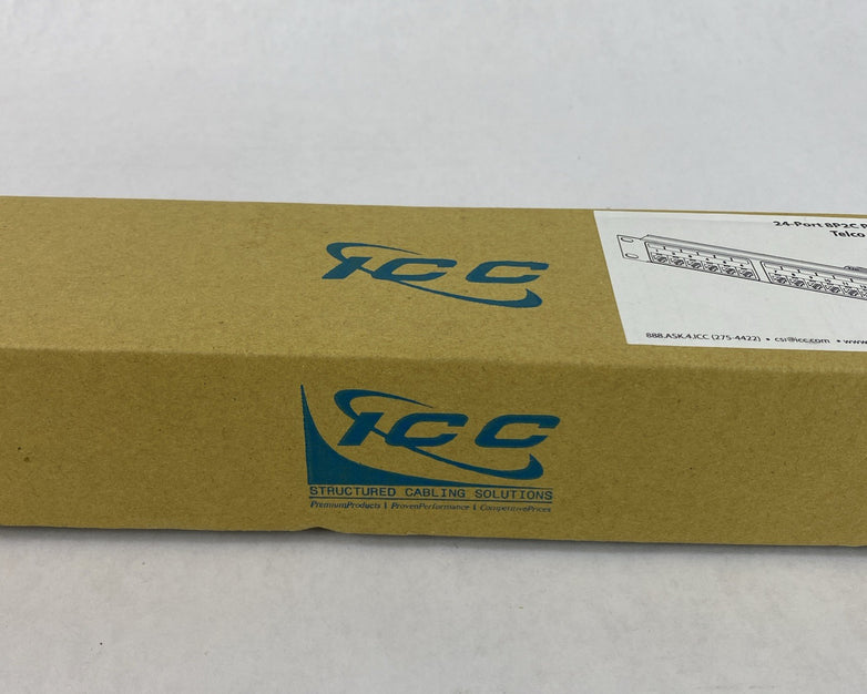 ICC 24- port 8P2C Patch Panel with 50-Pin Female Telco Connector 1 Rack Mount