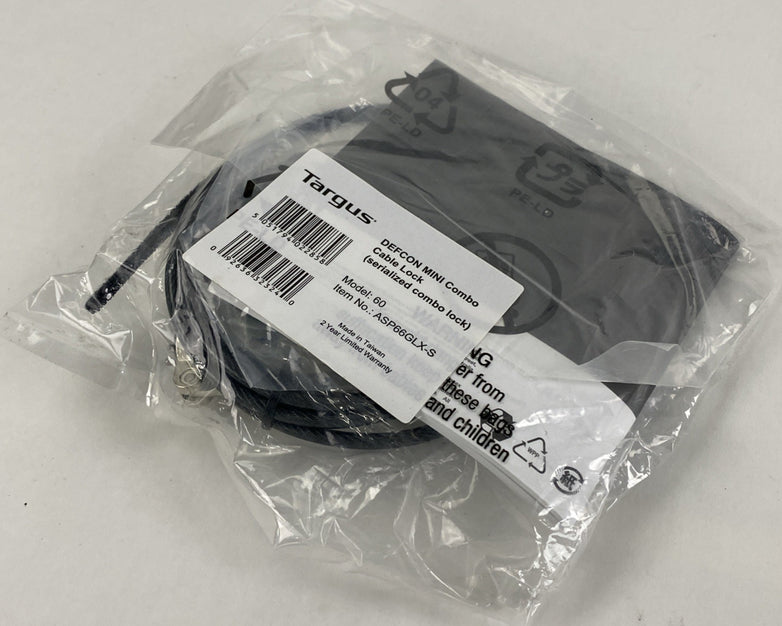 Targus 60 Defcon Mini Combo Cable Lock Lot of 5
