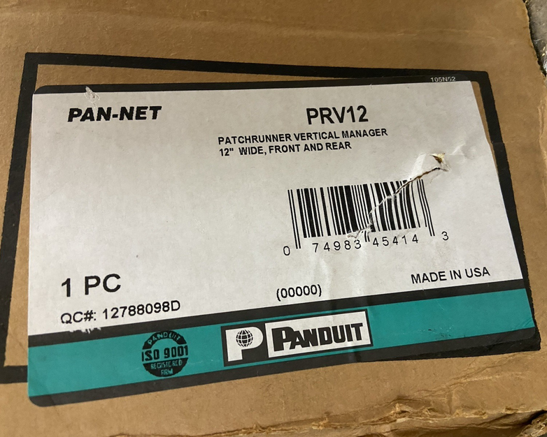 Panduit PatchRunner Dual Side Vertical Cable Manager PRV12 84"H x 12"W X 16.5"D