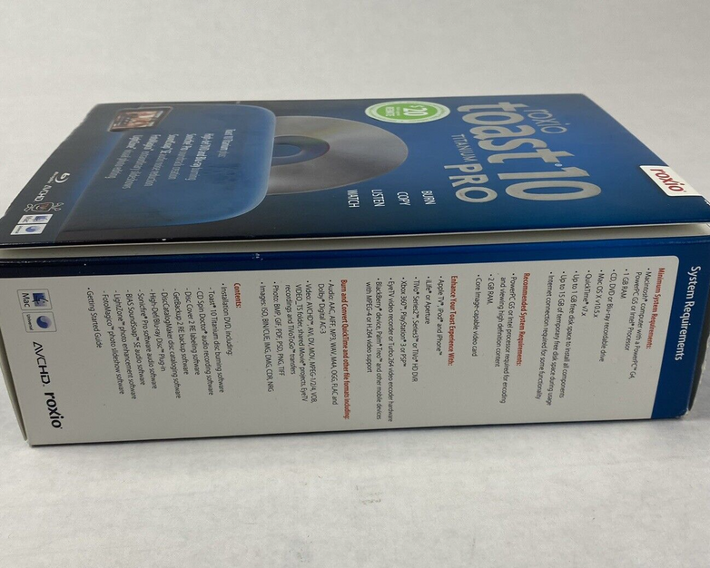 Open Box Roxio Toast 10 Titanium Pro For Mac
