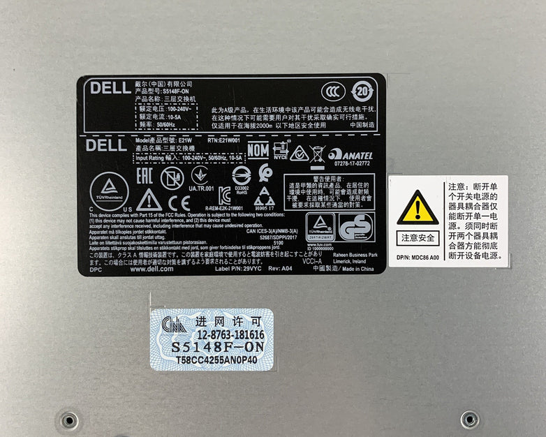 Dell S5148F-ON 48 Port SFP 25G 6 Port QSFP28 100G  Reset NO OS