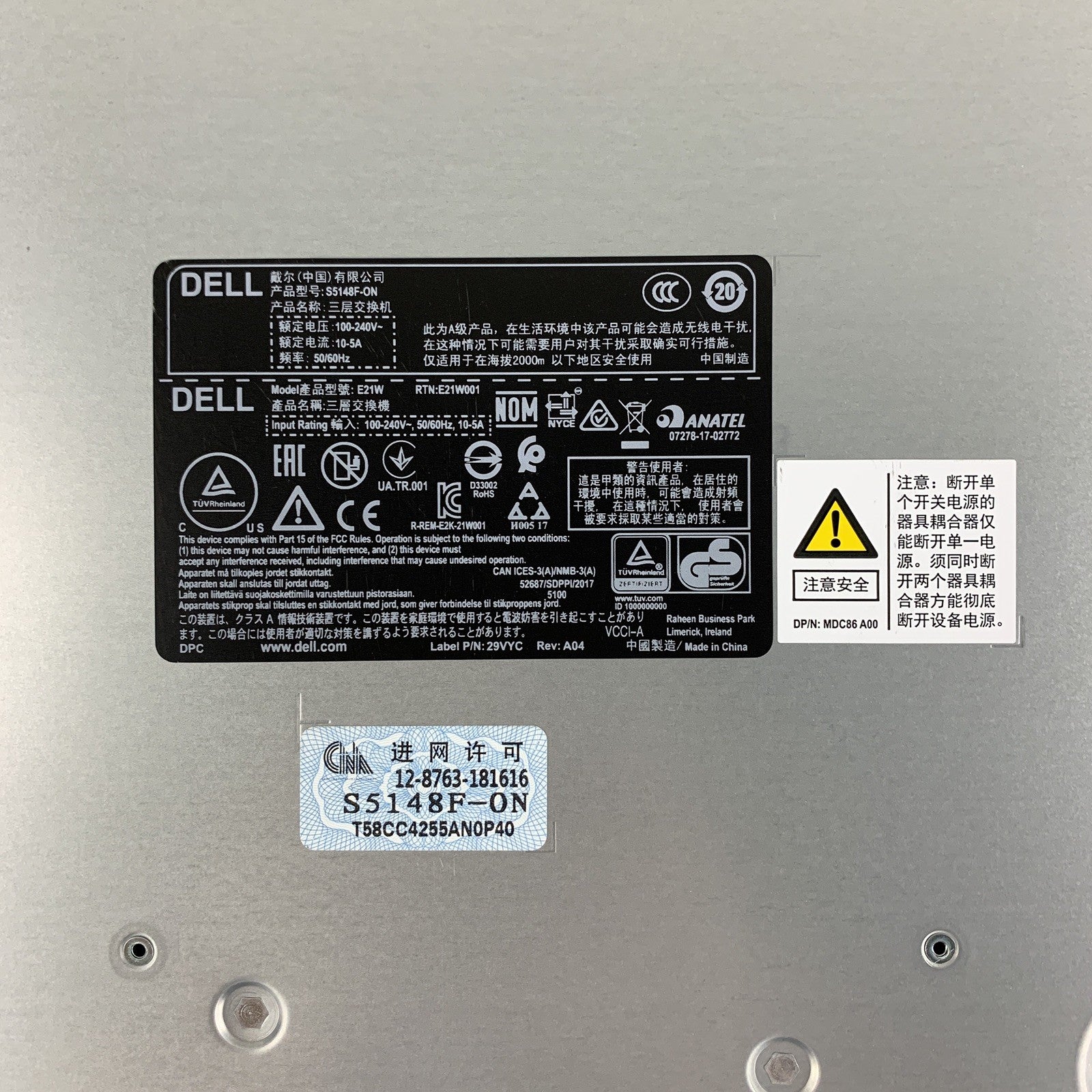 Dell S5148F-ON 48 Port SFP 25G 6 Port QSFP28 100G  Reset NO OS