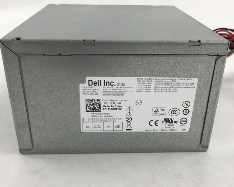 Dell D3PMV 240V 24-Pin 5A 60Hz 275W L275AM-00 Desktop Power Supply PS-6271-6DG