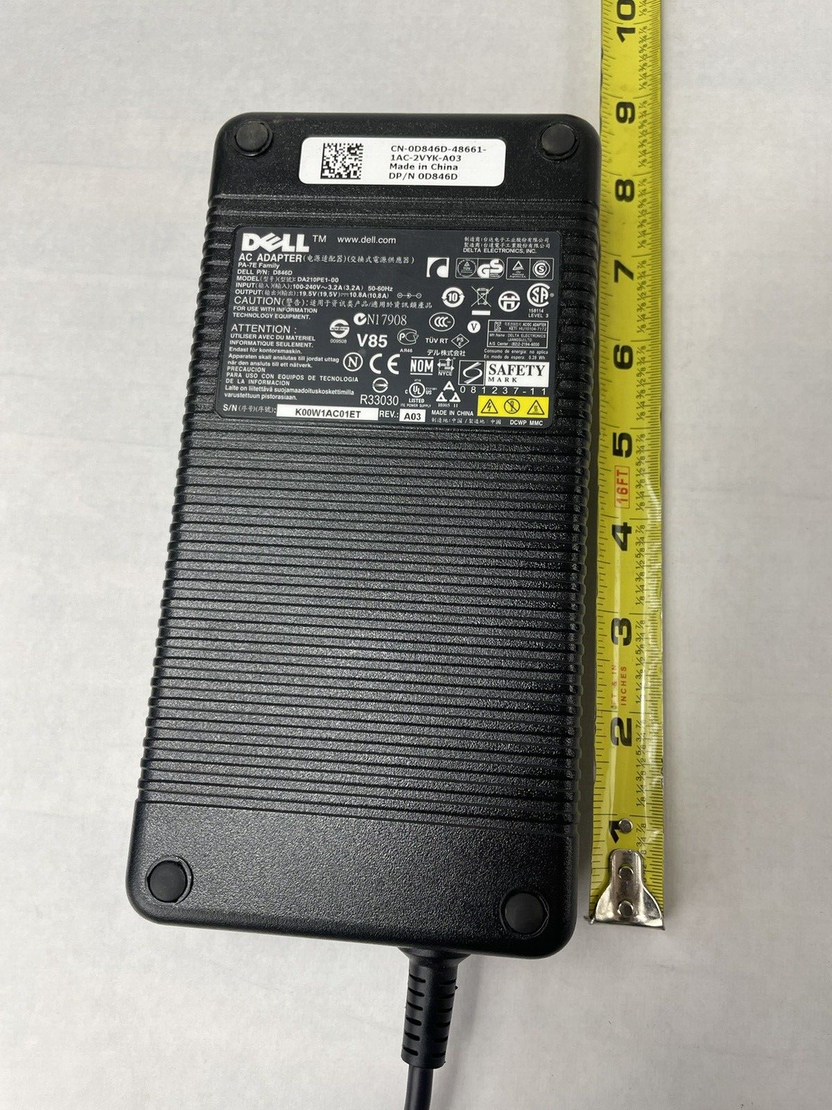 Dell D846D/0D846D AC Adapter PA-7E Family DA210PE1-00 with Power Cable